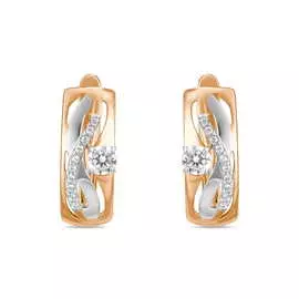 Золотые серьги c фианитами