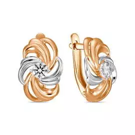 Золотые серьги c фианитами