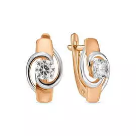 Золотые серьги c фианитами