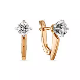 Золотые серьги c фианитами