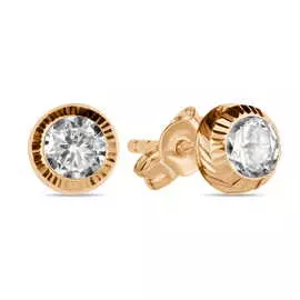 Золотые серьги c фианитами