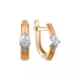 Золотые серьги c фианитами