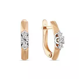 Золотые Серьги c фианитами