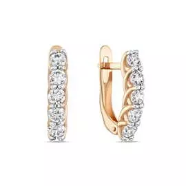 Золотые серьги c фианитами