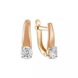 Золотые серьги c фианитами