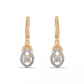 Золотые серьги c фианитами