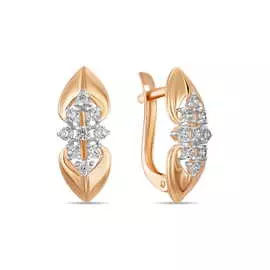 Золотые серьги c фианитами