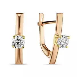 Золотые серьги c фианитами