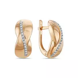 Золотые серьги c фианитами