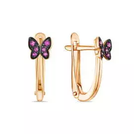 Золотые серьги c фианитами