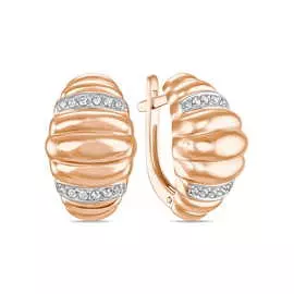 Золотые серьги c фианитами