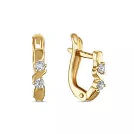 Золотые серьги c фианитами