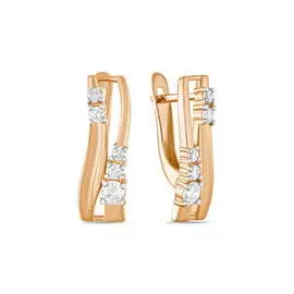 Золотые серьги c фианитами