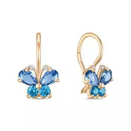 Золотые Серьги c фианитами