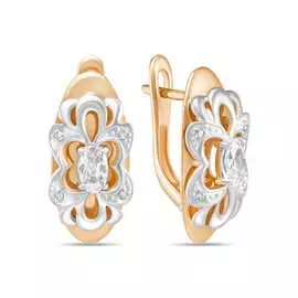 Золотые серьги c фианитами