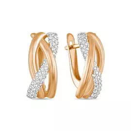 Золотые серьги c фианитами