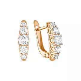 Золотые серьги c фианитами