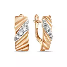 Золотые серьги c фианитами