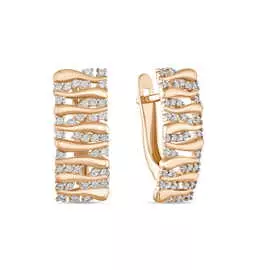 Золотые серьги c фианитами