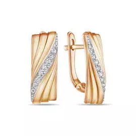 Золотые серьги c фианитами