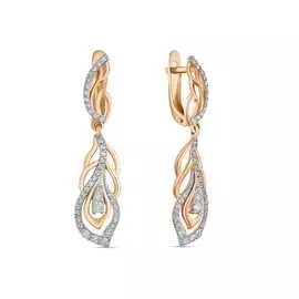 Золотые серьги c фианитами