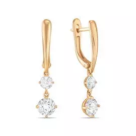 Золотые Серьги c фианитами