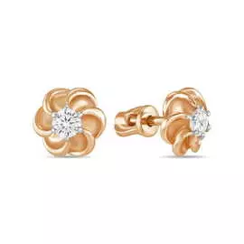 Золотые серьги c фианитами