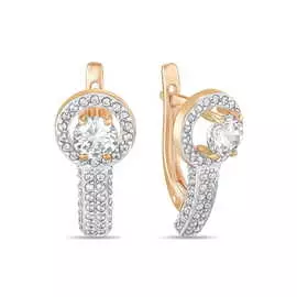 Золотые серьги c фианитами