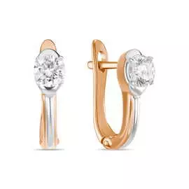 Золотые серьги c фианитами