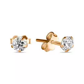 Золотые серьги c фианитами