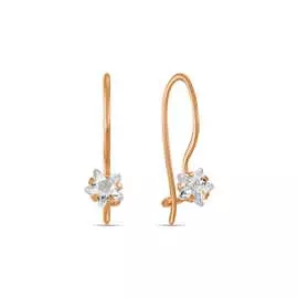 Золотые серьги c фианитами