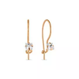 Золотые серьги c фианитами