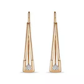 Золотые серьги c фианитами