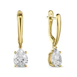 Золотые серьги c фианитами