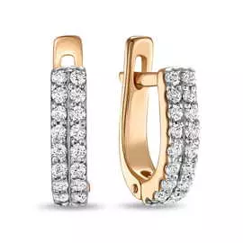 Золотые Серьги c фианитами