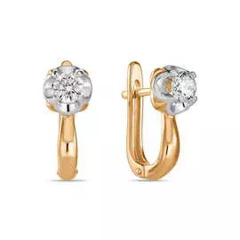 Золотые серьги c фианитами