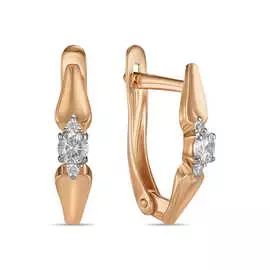 Золотые серьги c фианитами