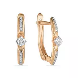 Золотые серьги c фианитами