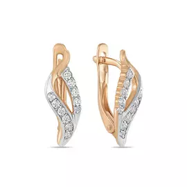 Золотые серьги c фианитами