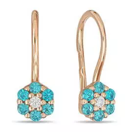 Золотые Серьги c фианитами