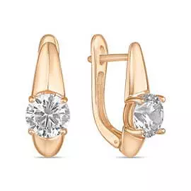 Золотые серьги c фианитами