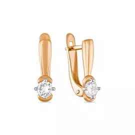 Золотые серьги c фианитами