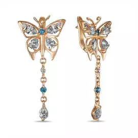 Золотые Серьги c фианитами