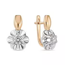 Золотые Серьги c фианитами