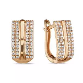 Золотые серьги c фианитами