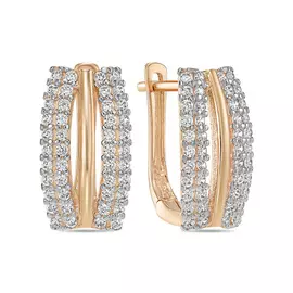 Золотые серьги c фианитами