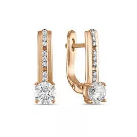 Золотые серьги c фианитами