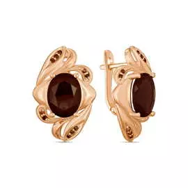 Золотые серьги c гранатами