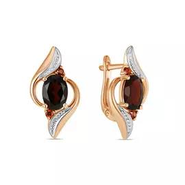 Золотые серьги c гранатами