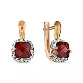 Золотые Серьги c гранатами